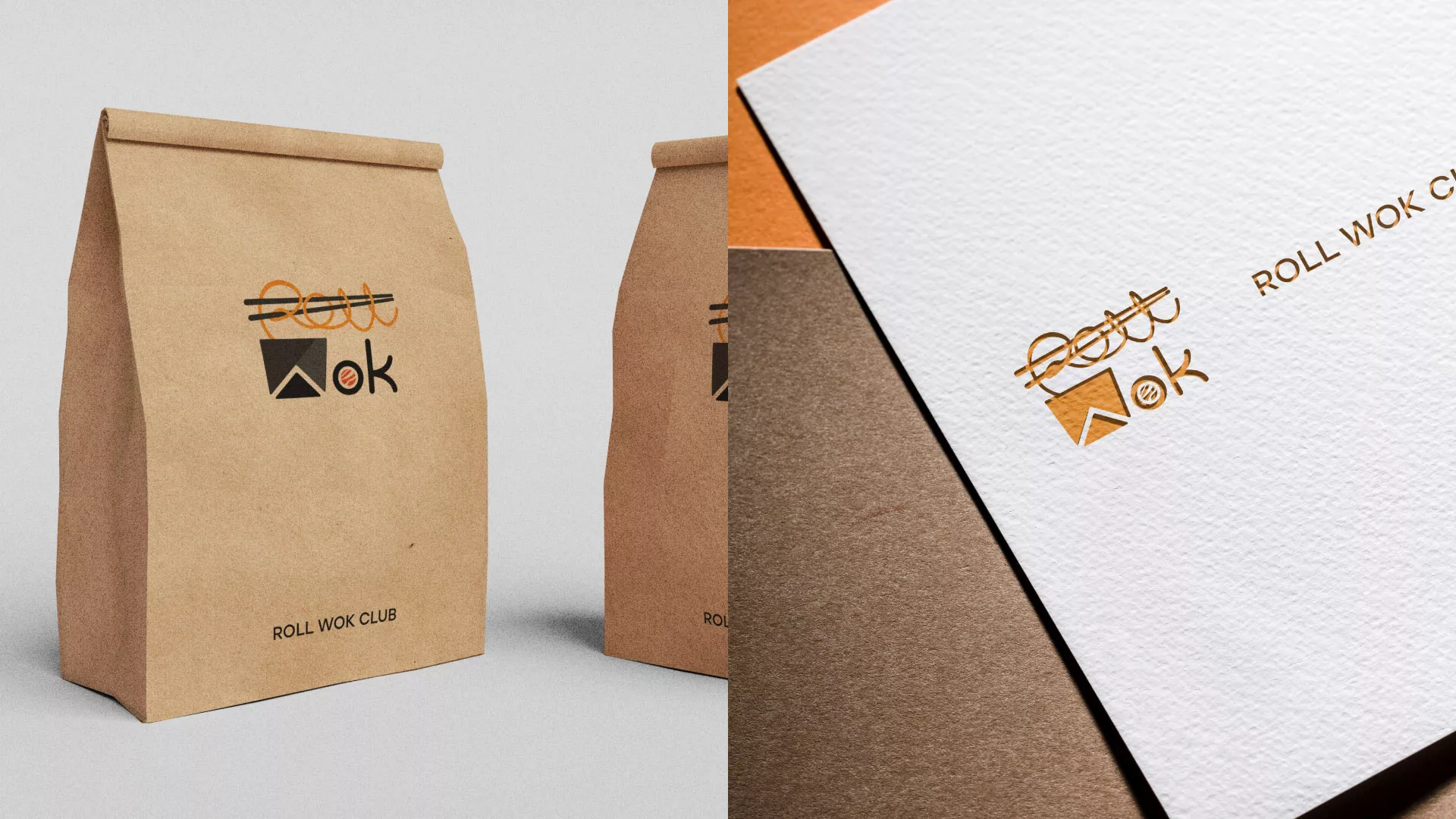 Разработка логотипа суши-бара «Roll Wok Club» в Николаевске